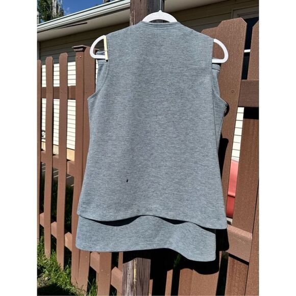 Vintage Trissi two piece gray vest pockets skirt pockets size twelve belt old - Picture 6 of 16
